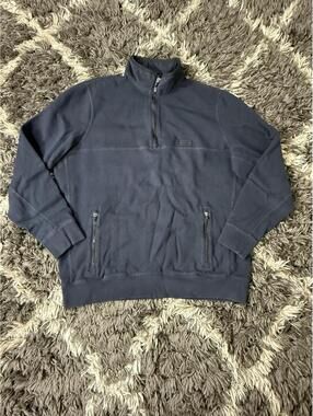 Abercrombie & Fitch Hooded 1/4 Zip Pullover Mens XXL Blue Anorak